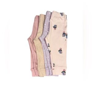 Set of 4 Baby Leggings in Pastel Colors Size 9 Months NWOT